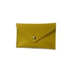 Kleines Leder-Etui mit Klappe | Gelb – Bild 2