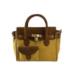 Mini-Handtasche aus Canvas und Leder | Haselnuss – Bild 2