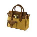Mini-Handtasche aus Canvas und Leder | Haselnuss – Bild 4