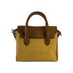 Mini-Handtasche aus Canvas und Leder | Haselnuss – Bild 5