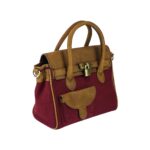 Mini-Handtasche aus Canvas und Leder | Bordeaux – Bild 3
