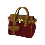 Mini-Handtasche aus Canvas und Leder | Bordeaux – Bild 4