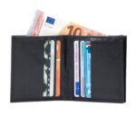 Klassische Bifold Herren-Ledergeldbörse | Schwarz