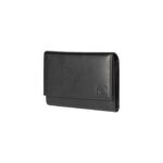 Elegante Saffiano-Ledergeldbörse | Schwarz