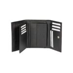 Elegante Saffiano-Ledergeldbörse | Schwarz – Bild 2