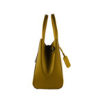 Strukturierte Leder-Handtasche | Senfgelb – Bild 5