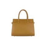 Elegante Leder-Handtasche mit Drehverschluss | Hellbraun – Bild 4