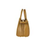 Elegante Leder-Handtasche mit Drehverschluss | Hellbraun – Bild 5