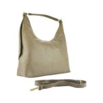 Weiche Leder-Schultertasche für Damen | Beige
