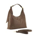 Weiche Leder-Schultertasche für Damen | Dunkelbraun