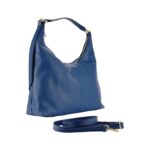 Weiche Leder-Schultertasche für Damen | Blau