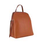 Damen-Leder-Rucksack mit Doppelfach | Cognac