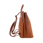 Damen-Leder-Rucksack mit Doppelfach | Cognac – Bild 4