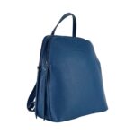 Leder-Rucksack mit Doppelfach für Damen | Royalblau