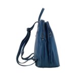 Leder-Rucksack mit Doppelfach für Damen | Royalblau – Bild 4