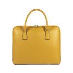 Unisex Business-Aktentasche aus Leder | Senfgelb – Bild 2