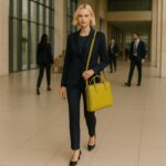 Unisex Business-Aktentasche aus Leder | Senfgelb – Bild 5