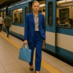 Unisex Business-Aktentasche aus Leder | Hellblau – Bild 5