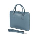 Unisex Business-Aktentasche aus Leder | Hellblau