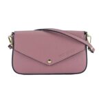 Kleine Leder-Schultertasche mit Kette | Altrosa – Bild 2