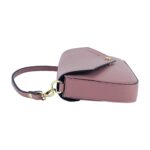Kleine Leder-Schultertasche mit Kette | Altrosa – Bild 4