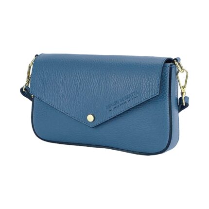 Klassische Leder-Handtasche für Damen | Blau