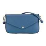 Klassische Leder-Handtasche für Damen | Blau – Bild 2