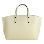 Große Leder-Handtasche mit herausnehmbarer Innentasche | Beige – Bild 5