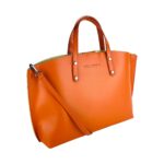 Große Leder-Handtasche mit herausnehmbarer Innentasche | Orange