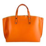 Große Leder-Handtasche mit herausnehmbarer Innentasche | Orange – Bild 2