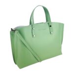 Großer Leder-Shopper mit Innentasche | Mintgrün