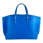Große Leder-Handtasche mit herausnehmbarer Innentasche | Blau – Bild 2