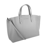 Großer Leder-Shopper mit Innentasche | Grau