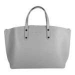 Großer Leder-Shopper mit Innentasche | Grau – Bild 2