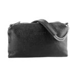 Leder-Handtasche mit Doppel-Reißverschluss | Schwarz – Bild 3