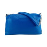 Damen-Ledertasche mit silberner Kette aus Echtleder | Blau – Bild 4