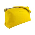 Leder-Handtasche mit Doppel-Reißverschluss | Gelb – Bild 2