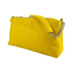 Leder-Handtasche mit Doppel-Reißverschluss | Gelb – Bild 3