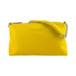 Leder-Handtasche mit Doppel-Reißverschluss | Gelb – Bild 4