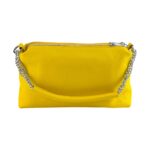 Leder-Handtasche mit Doppel-Reißverschluss | Gelb – Bild 5