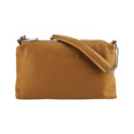 Leder-Handtasche mit Doppel-Reißverschluss | Cognac - Image 4