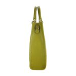 Vertikale Handtasche aus Leder & Stroh | Pistazie - Image 4