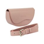Abgerundete Leder-Umhängetasche für Damen | Altrosa