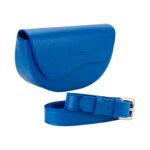 Abgerundete Leder-Umhängetasche | Royalblau