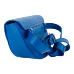 Abgerundete Leder-Umhängetasche | Royalblau – Bild 4
