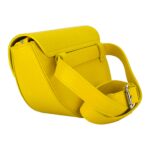 Abgerundete Leder-Umhängetasche | Gelb - Image 4