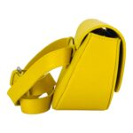 Abgerundete Leder-Umhängetasche | Gelb - Image 5