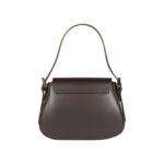 Leder-Schultertasche "EMMA" mit Klappe | Dunkelbraun – Bild 3