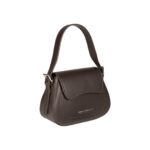 Leder-Schultertasche "EMMA" mit Klappe | Dunkelbraun – Bild 5
