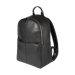 Business-Rucksack für Laptop/Tablet aus Nylon & Leder | Schwarz